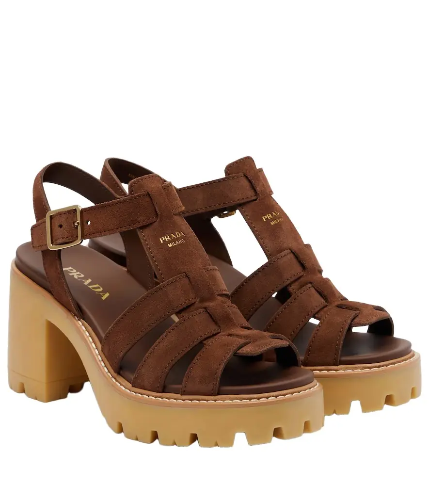 Prada Suede platform sandals