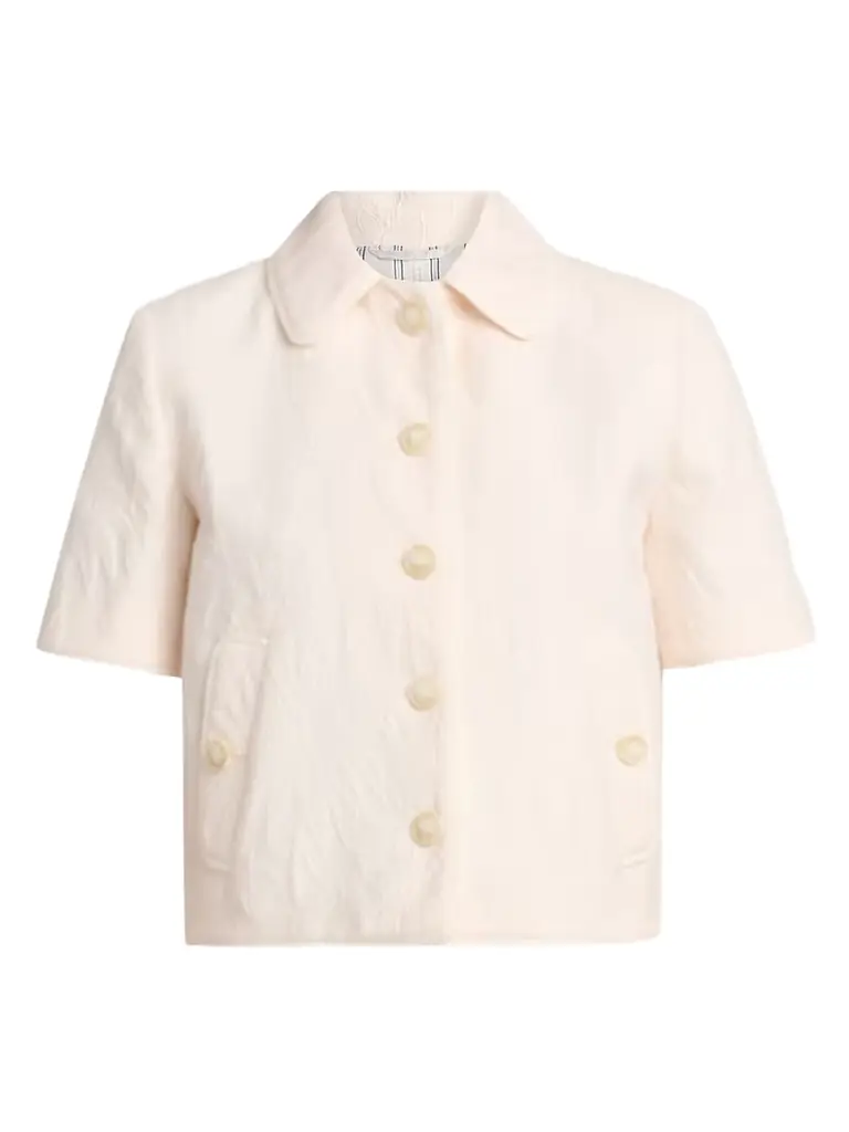 Etro Women's Jacquard Short-Sleeve Jacket - Light Creamy White
