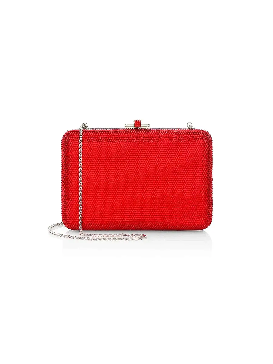 Judith Leiber Couture Women's Slim Slide Crystal Clutch - Red - Women's Bags