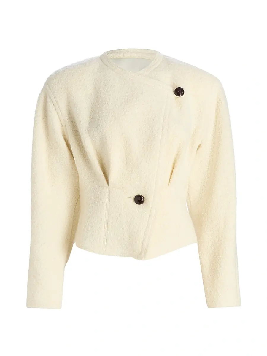 Isabel Marant Women's Suna Wool-Blend Asymmetric Jacket - Ecru - Women's Clothing