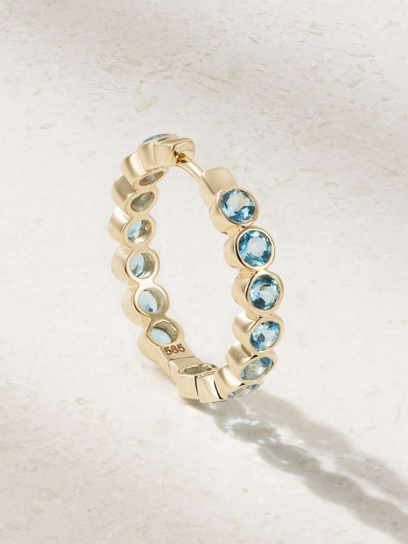42 SUNS 14-karat Gold Laboratory-grown Topaz Single Hoop Earring