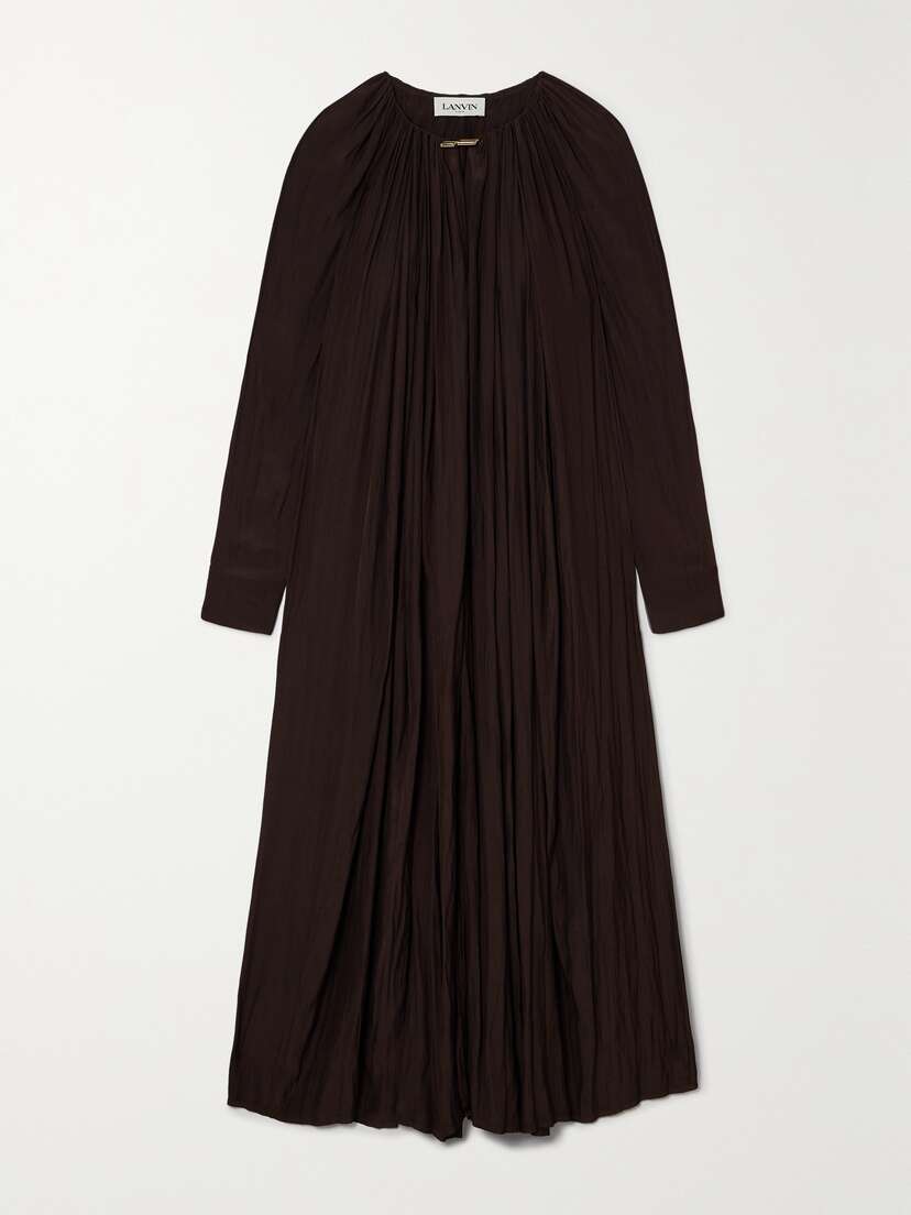 Lanvin Gathered Charmeuse Maxi Dress