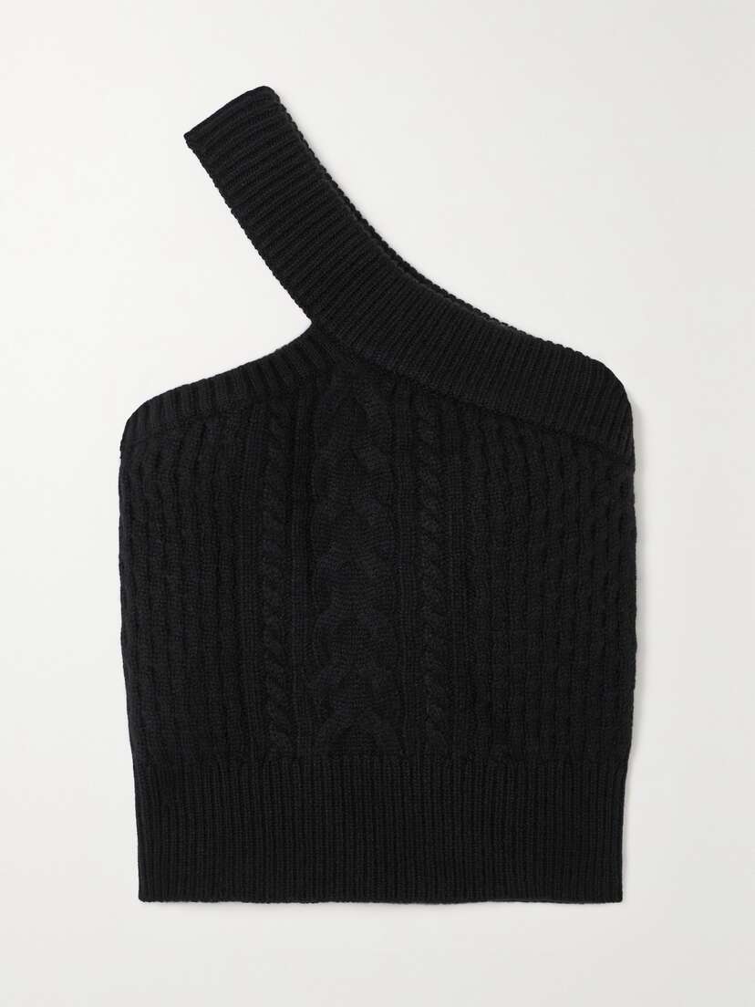 Lisa Yang Hilde One-shoulder Cable-knit Cashmere Top