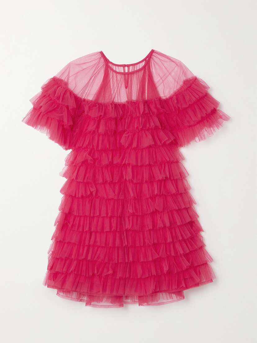 Molly Goddard Roberta Ruffled Tulle Mini Dress