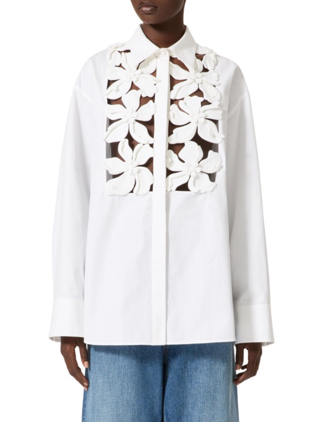 Valentino Garavani Embroidered Compact Poplin Shirt