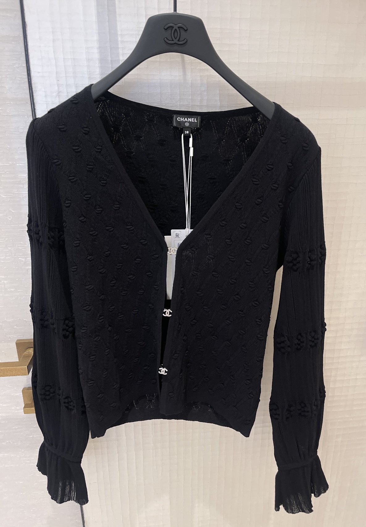 Chanel Ruffle Long Sleeve Cardigan