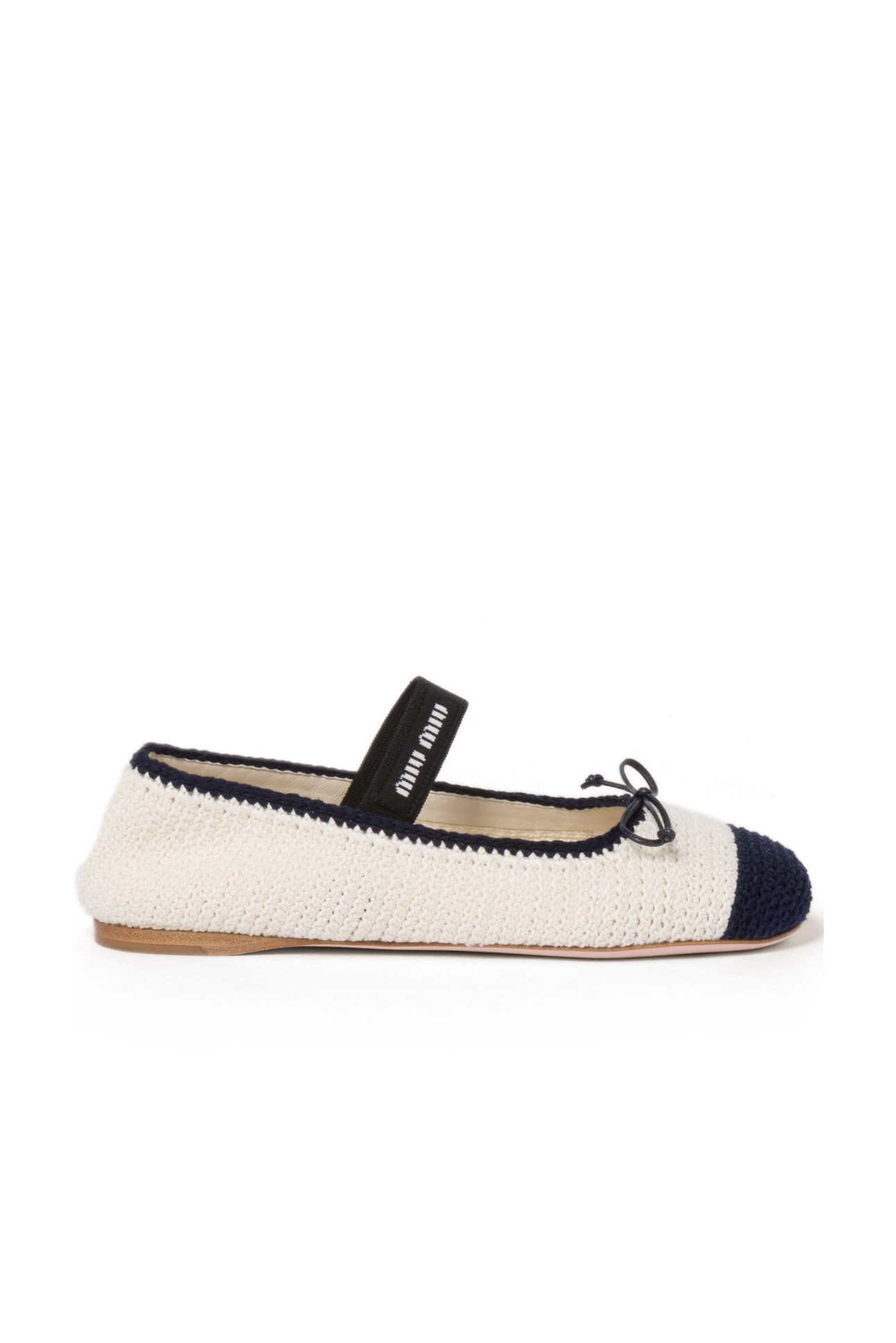 MIU MIU Crochet Knit Ballerina Shoes