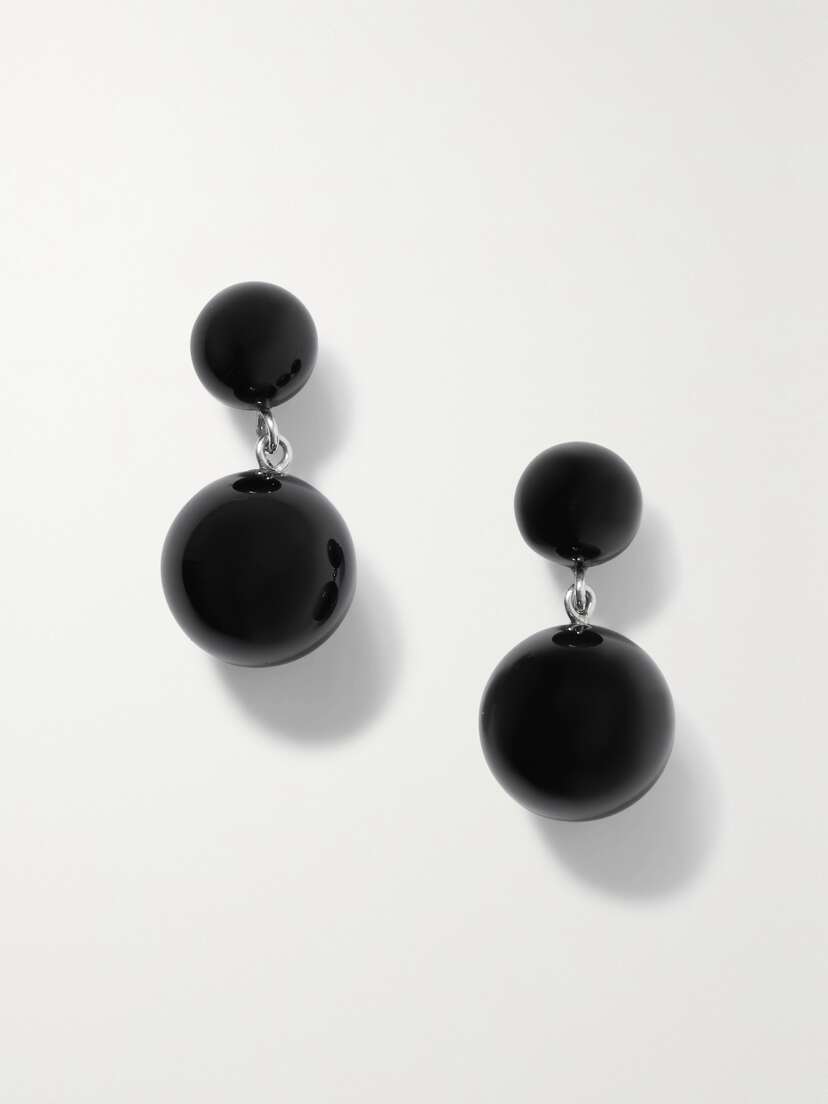 Sophie Buhai + Net Sustain Everyday Boules Small Silver Onyx Earrings