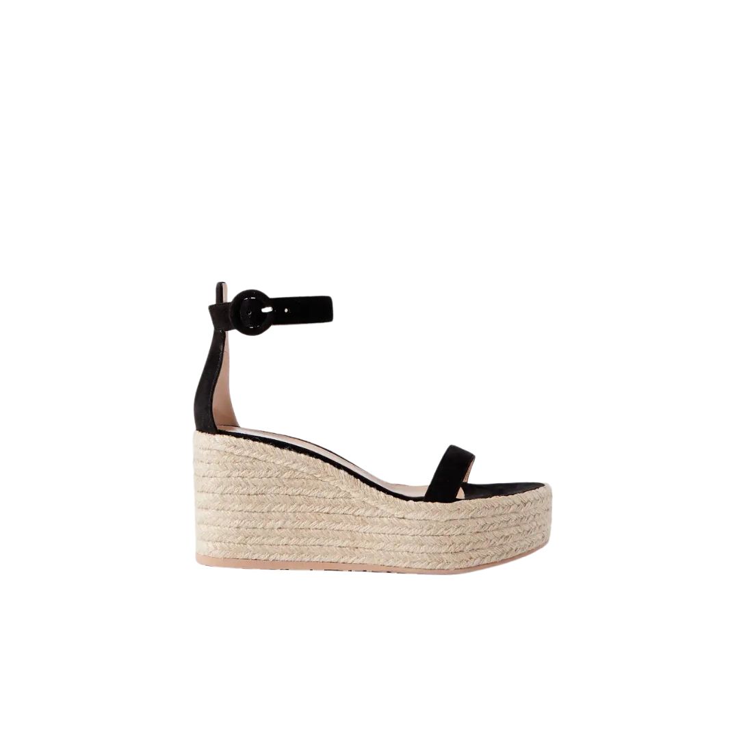 Gianvito Rossi 45 Suede Espadrille Wedge Sandals