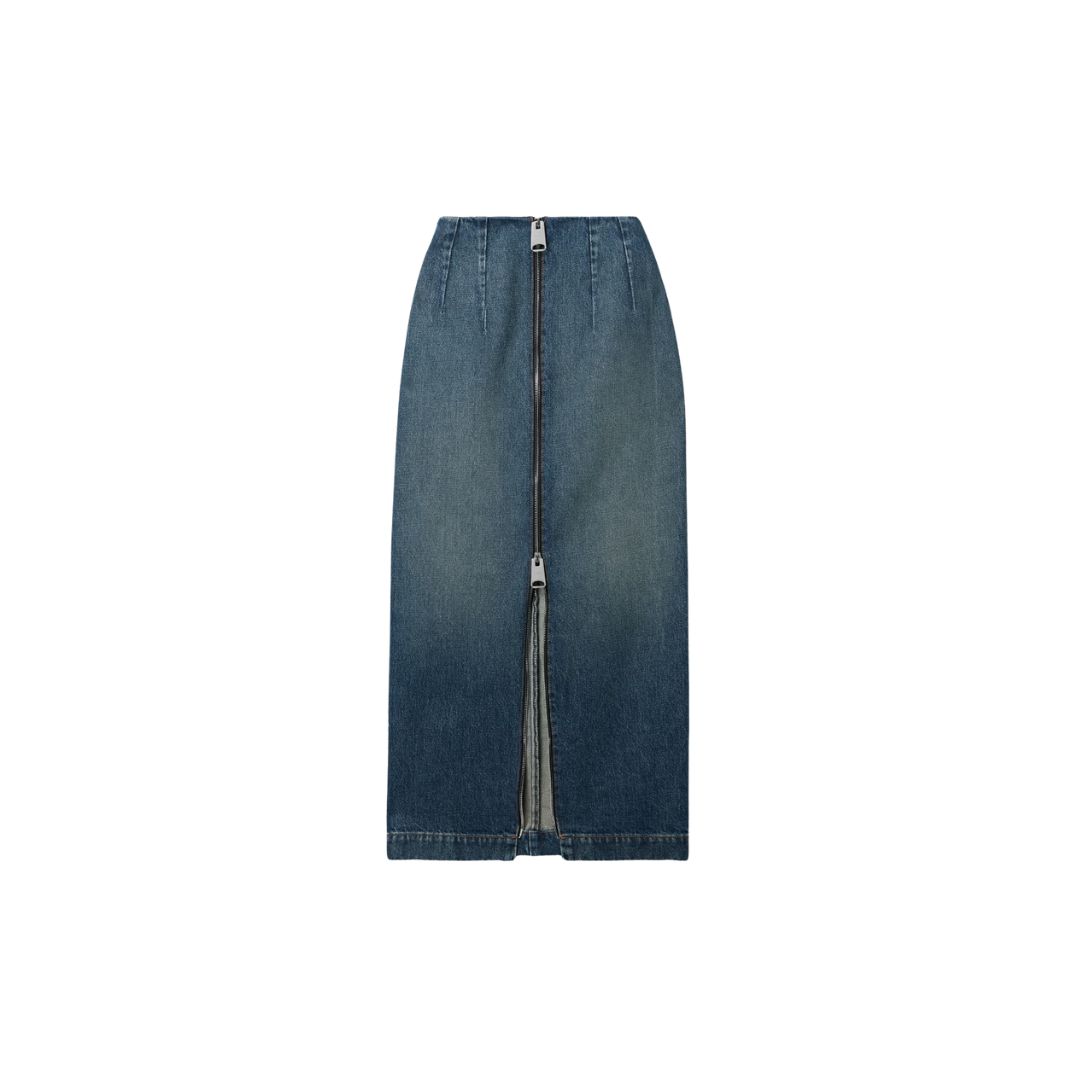 Khaite Ruly Denim Midi Skirt