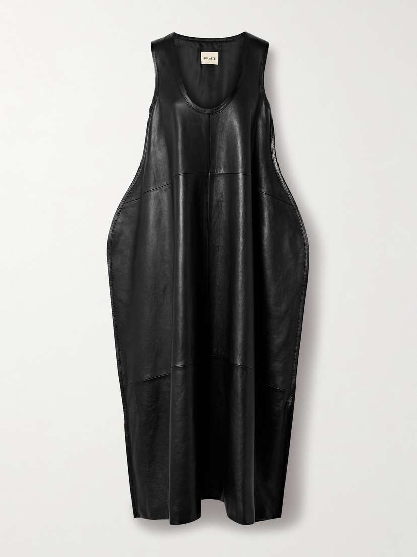 Khaite Coli Leather Midi Dress