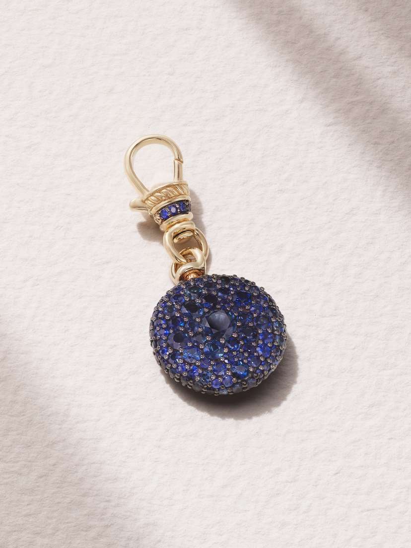 Lucy Delius Pocket Watch Rhodium-plated 14-karat Recycled Gold Sapphire Pendant