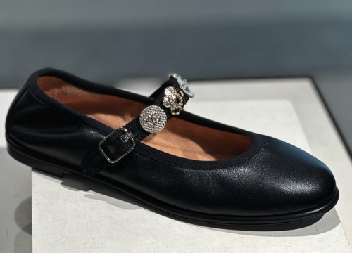 Chanel Chanel Black Leather Embellished MaryJanes