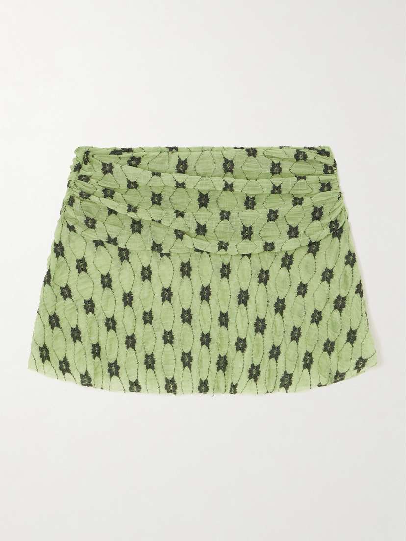 SIEDRÉS Remi Ruched Stretch-knit Mini Skirt