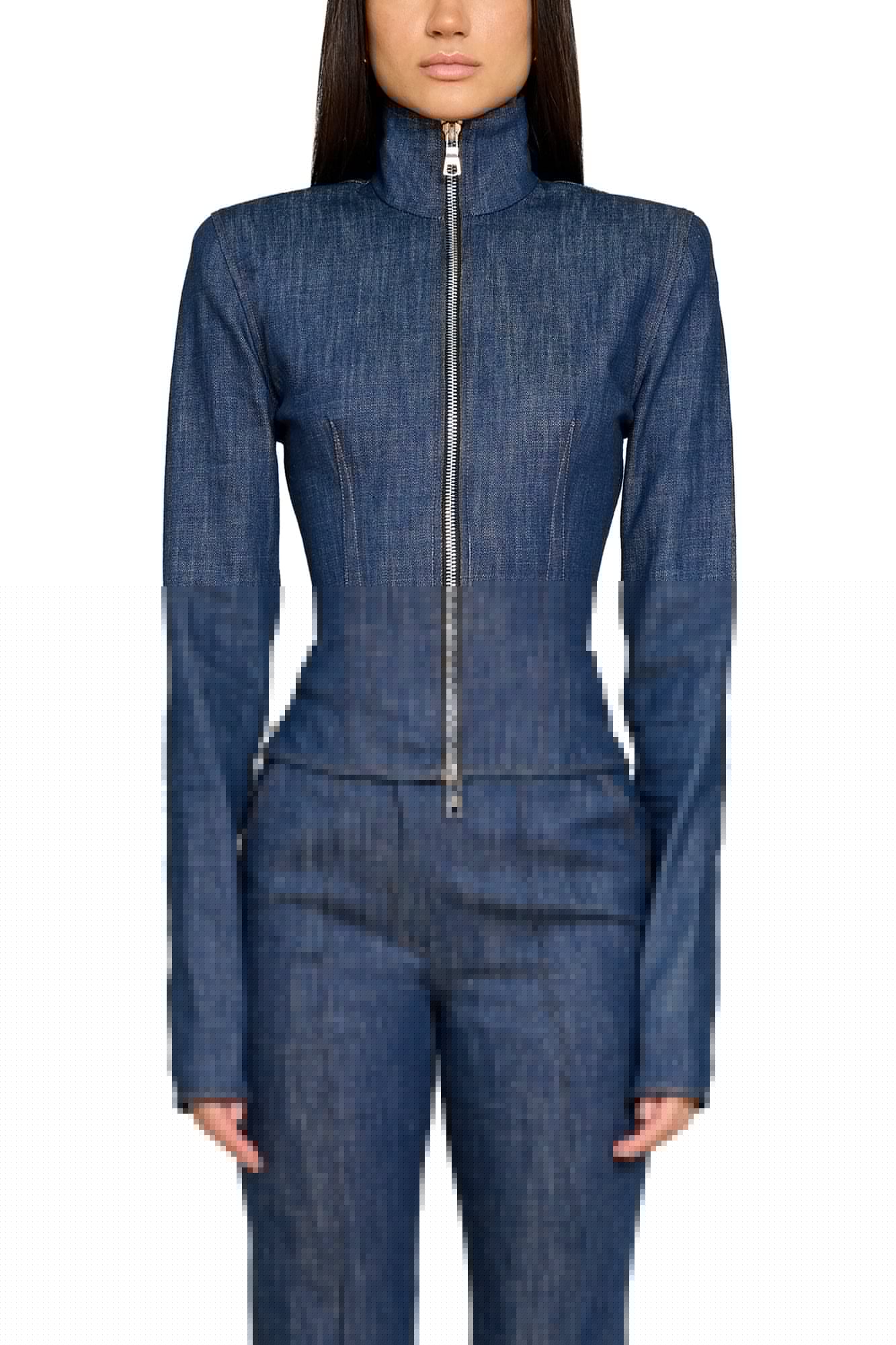 LaQuan Smith Fitted Denim Jacket