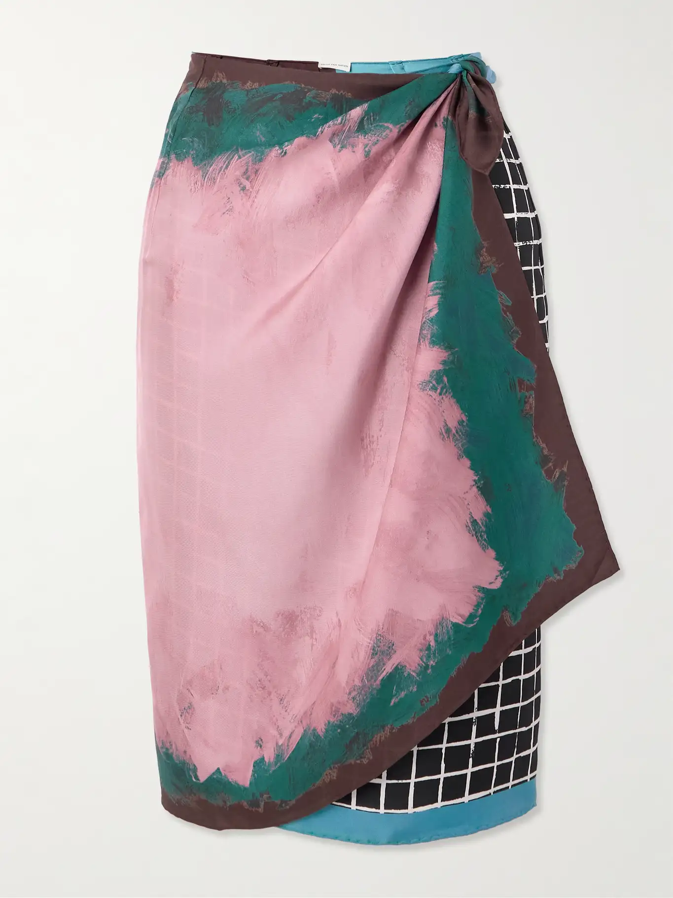 Dries Van Noten Reversible paneled printed silk midi wrap skirt (NAP_