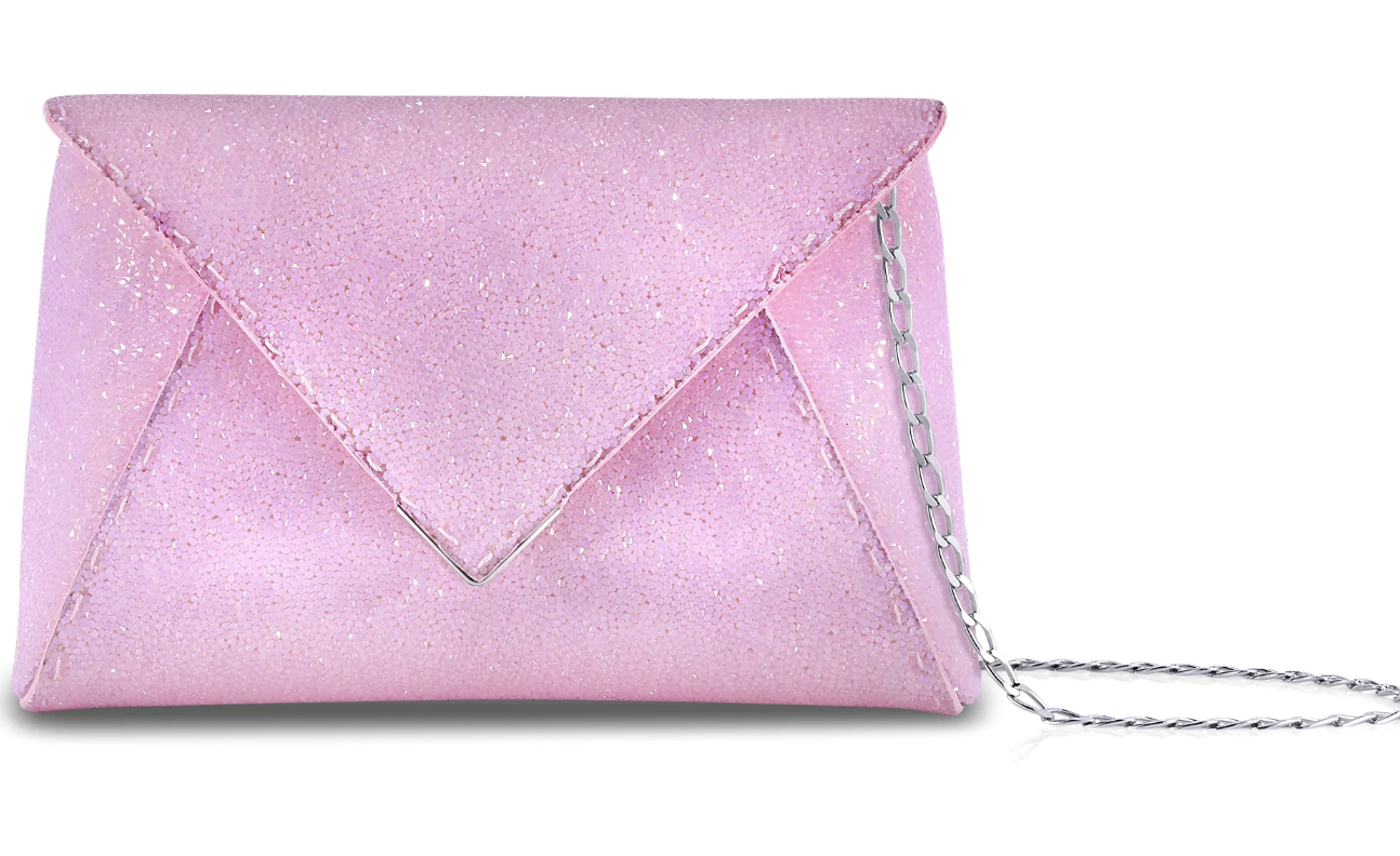 Tyler Ellis Small Lee Pouchet Pastel Pink Swarovski Rock Crystal
