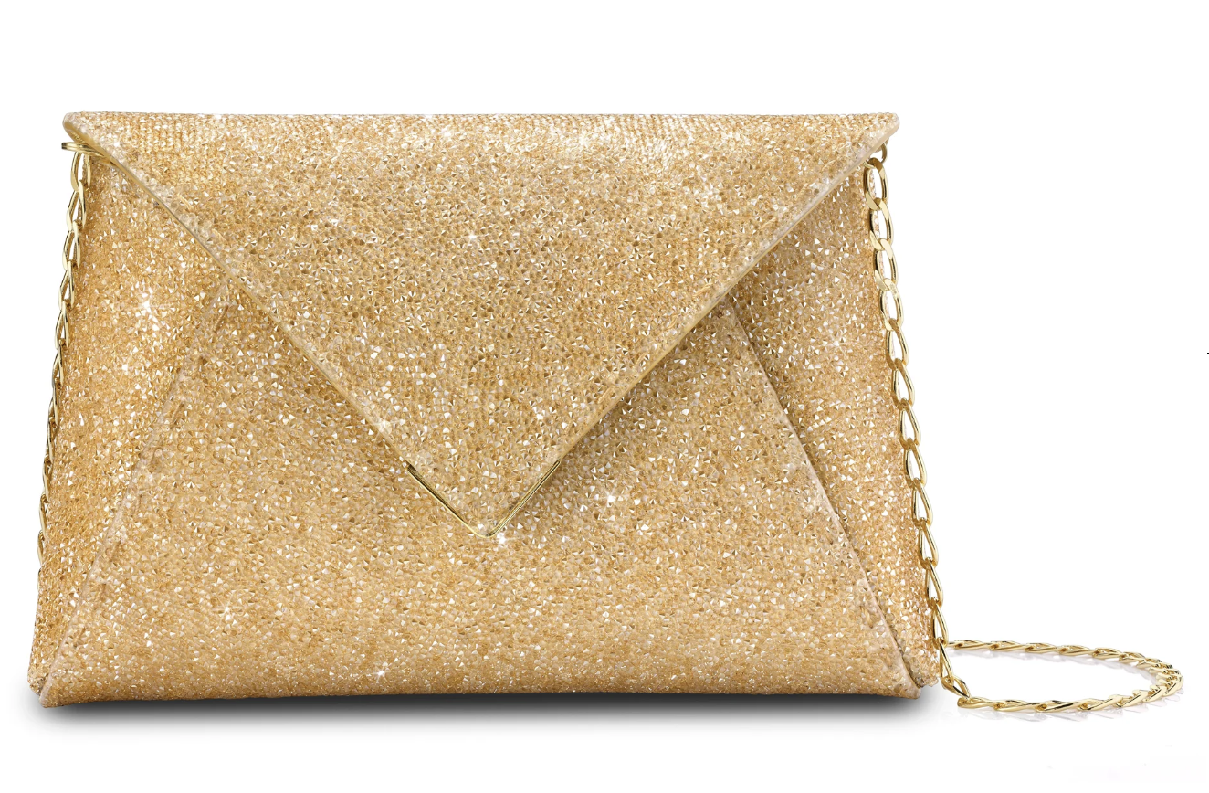 Tyler Ellis Small Lee Pouchet Emperor's Gold Swarovski Rock Crystal