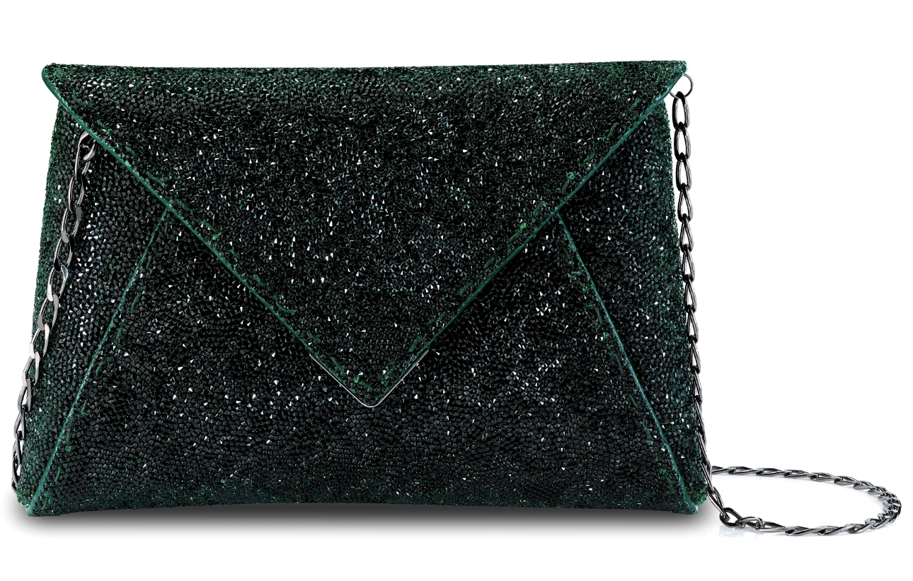 Tyler Ellis Small Lee Pouchet Emerald Swarovski Rock Crystal