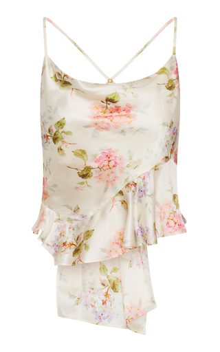LoveShackFancy Valetta Floral Silk Camisole Top