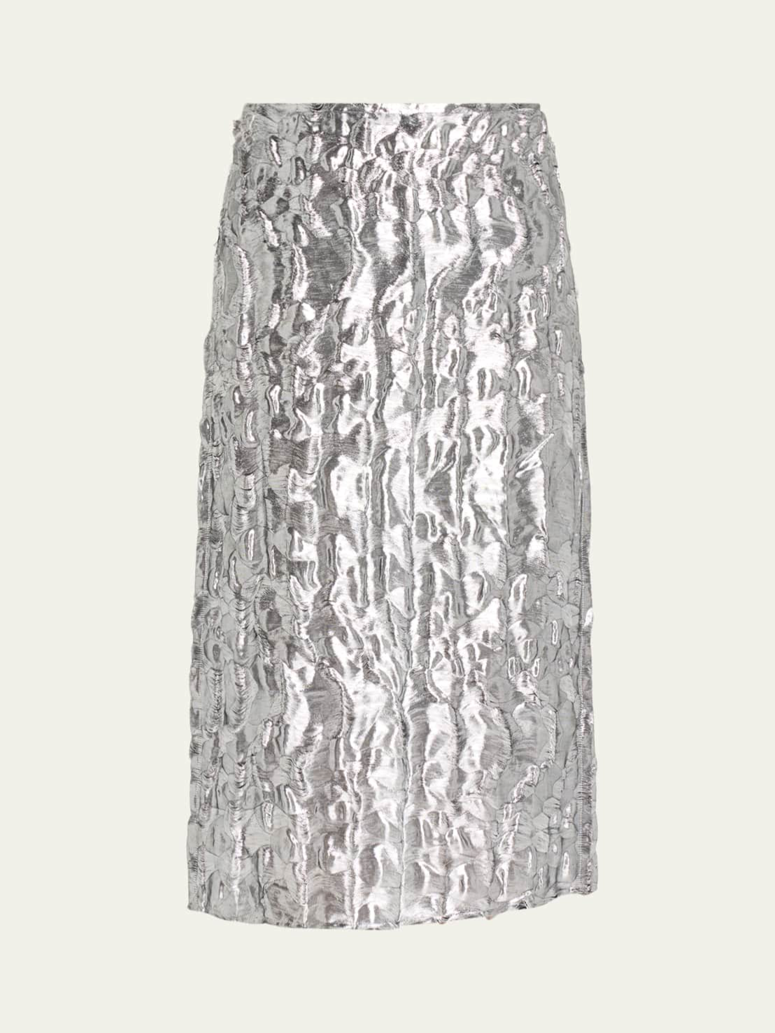 Jason Wu Metallic Cloque Jacquard Midi Skirt