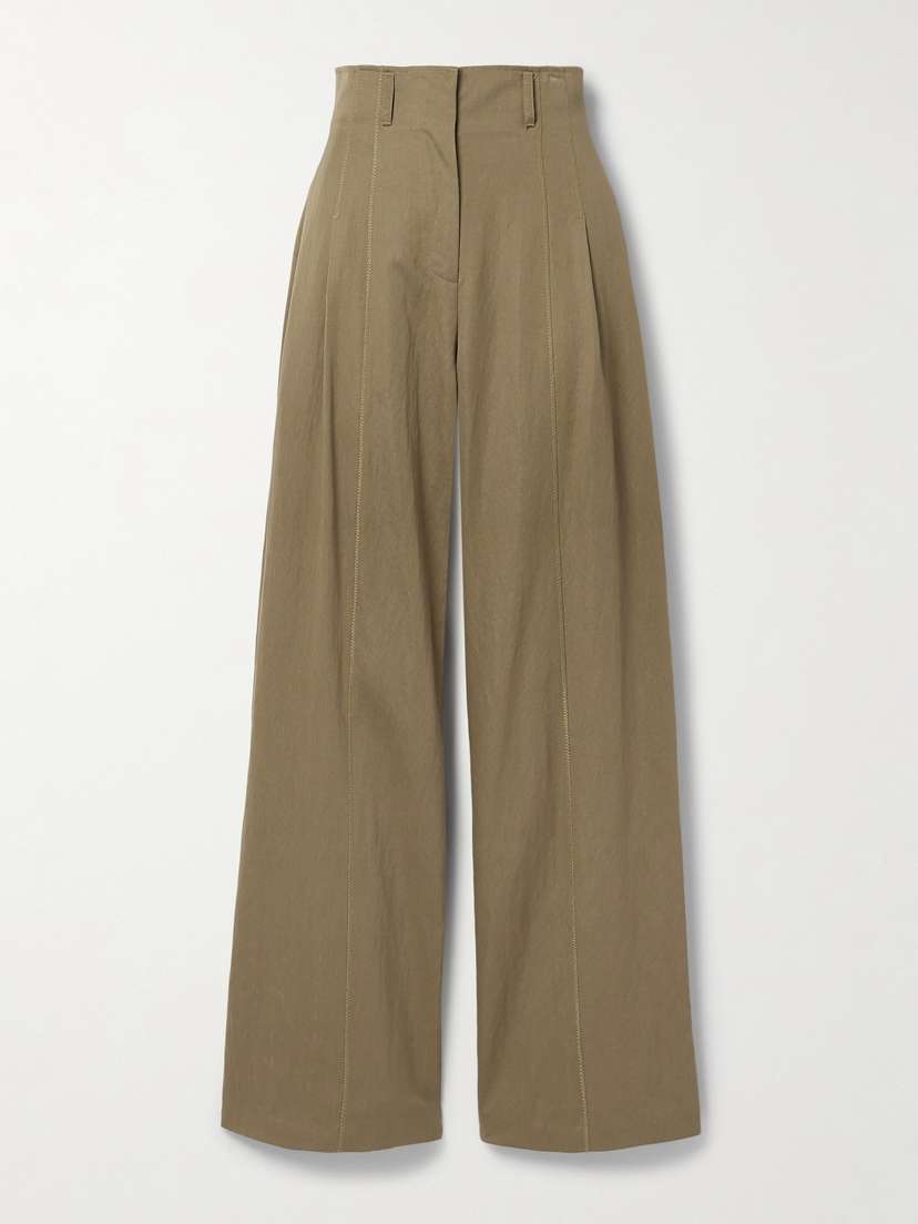 Ulla Johnson Delvine Pleated Lyocell-blend Twill Wide-leg Pants