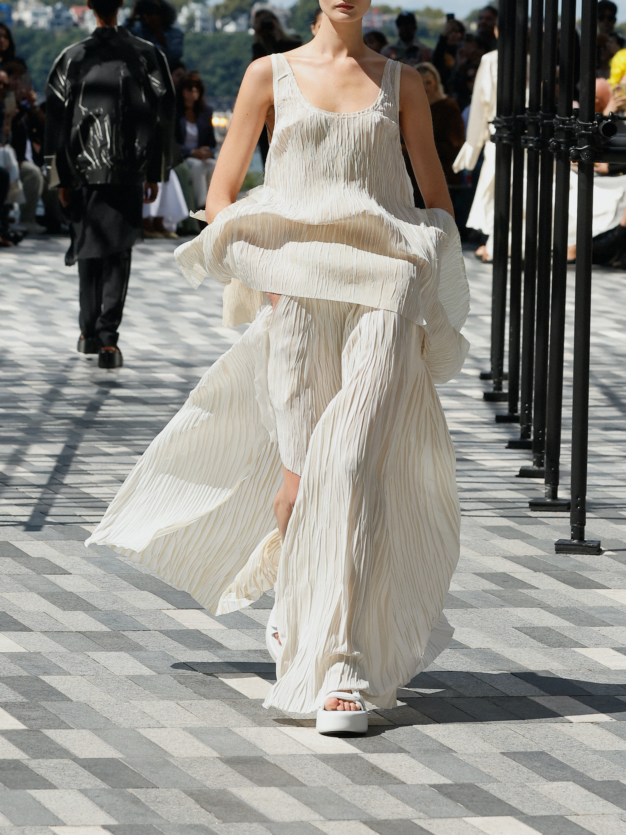 Jason Wu Collection PRE-ORDER Bicolor Asymmetrical Pleated Maxi Skirt