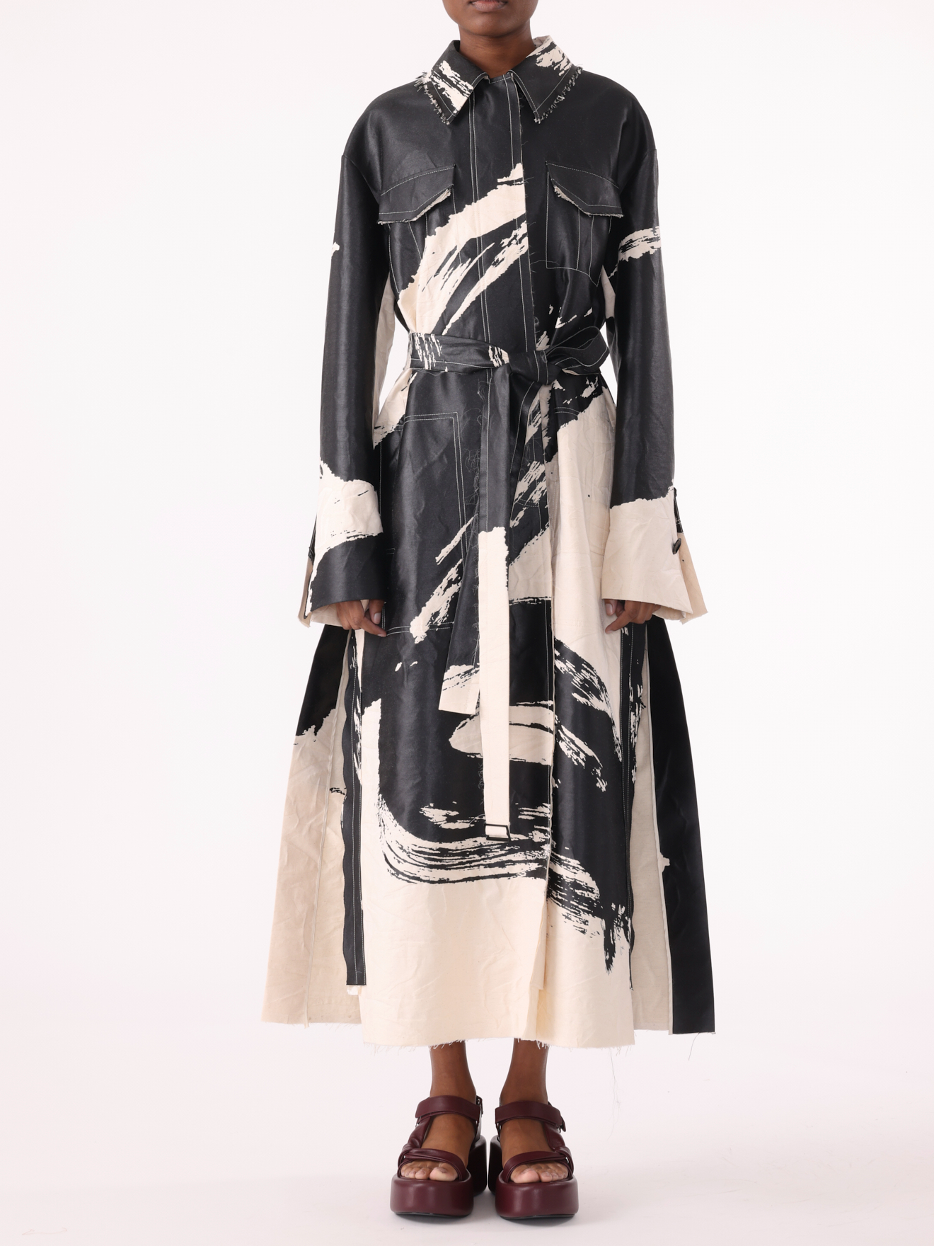 Jason Wu Collection PRE-ORDER Calligraphy Cotton Jacquard Trench Coat