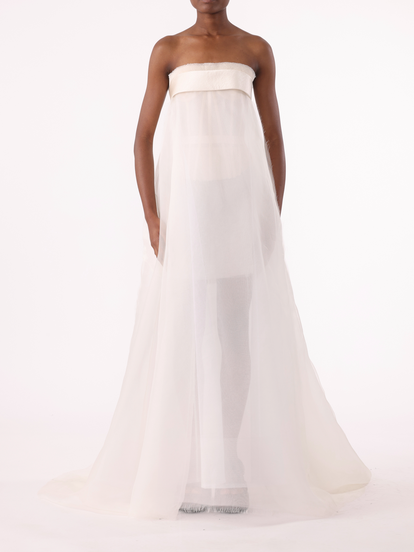 Jason Wu Collection PRE-ORDER Strapless Banded Translucent Gown