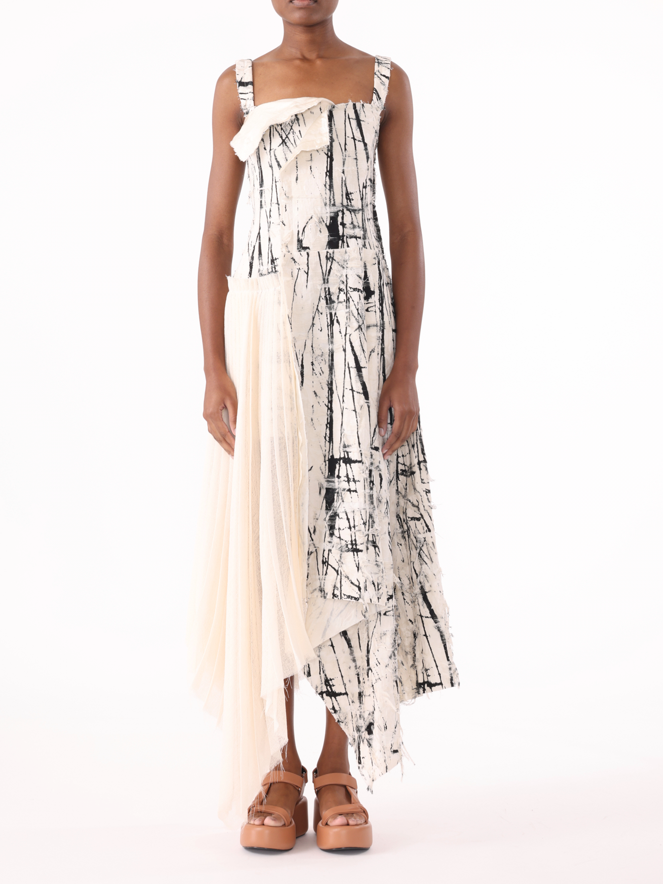 Jason Wu Collection PRE-ORDER Brushstroke Fray Jacquard Asymmetrical Dress