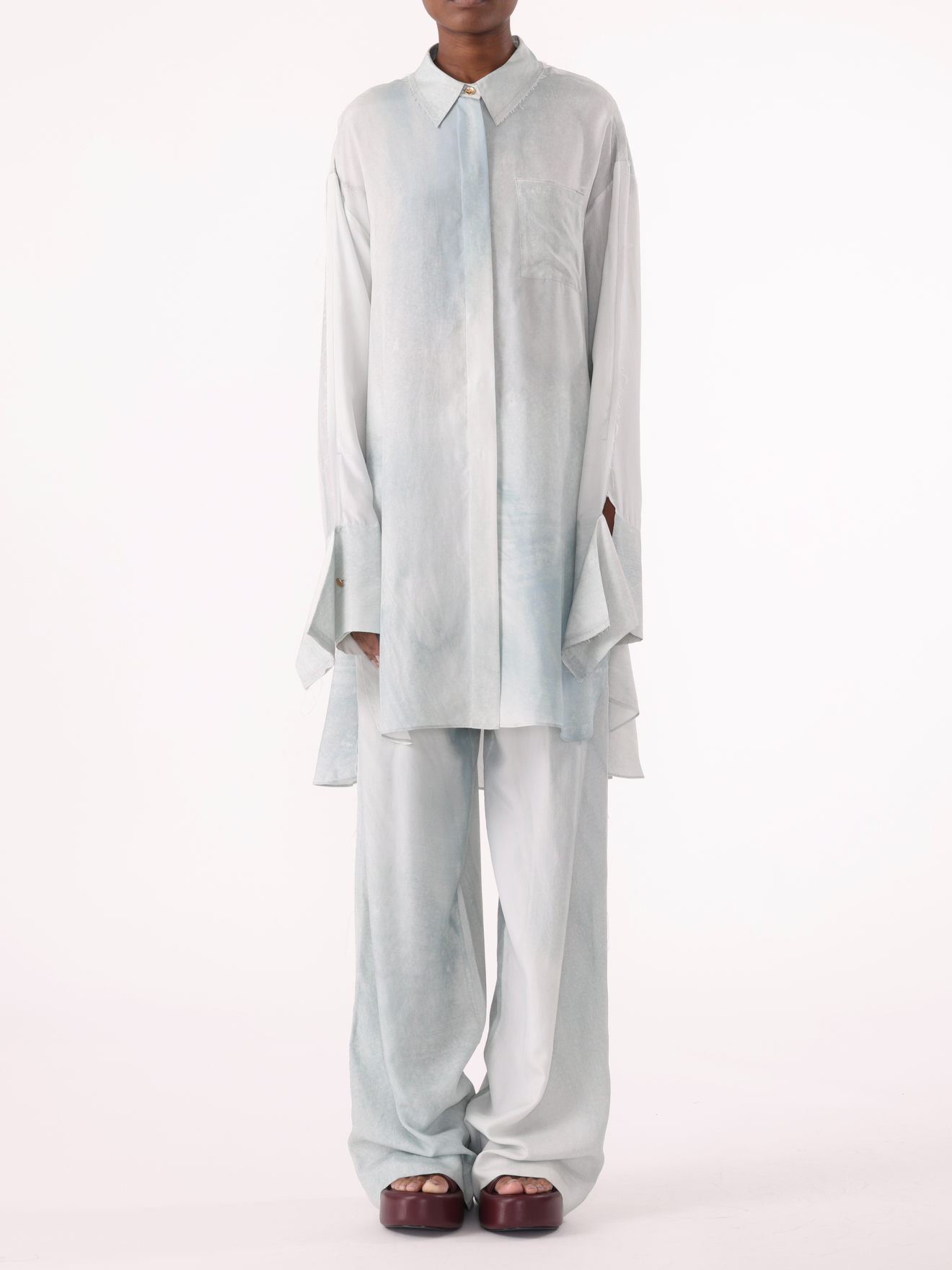 Jason Wu Collection PRE-ORDER Oversized Button-Up Shirt in Silk Habotai