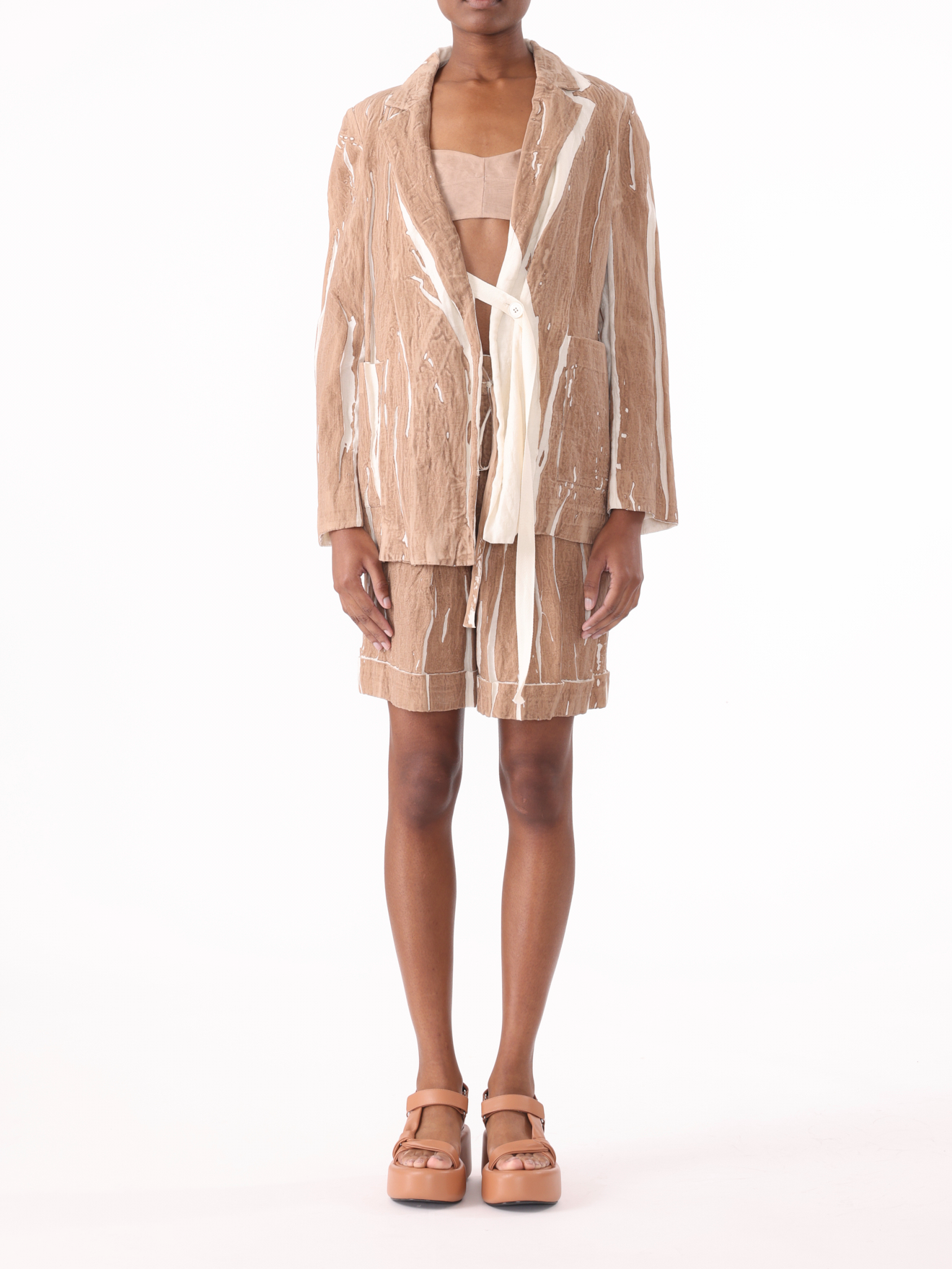 Jason Wu Collection PRE-ORDER High-Waisted Screen-Printed Soft Mikado Shorts