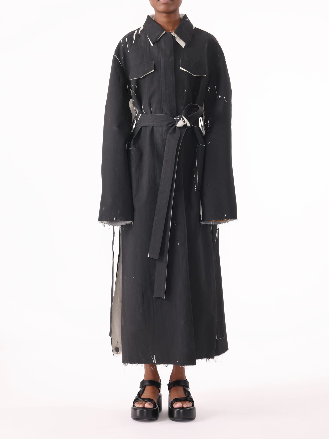 Jason Wu Collection PRE-ORDER Screen-Printed Soft Mikado Utility Trench Coat