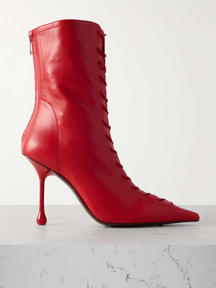 Jimmy Choo Scarlett 95 Leather Pointed-toe Ankle Boots