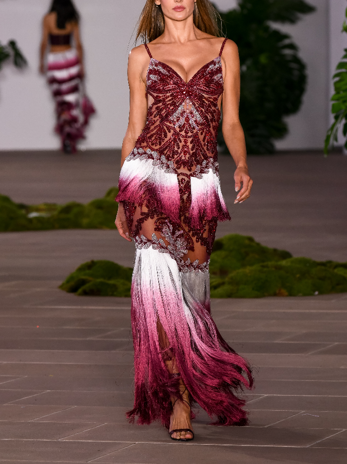 PatBo PRE-ORDER Fringe Gown