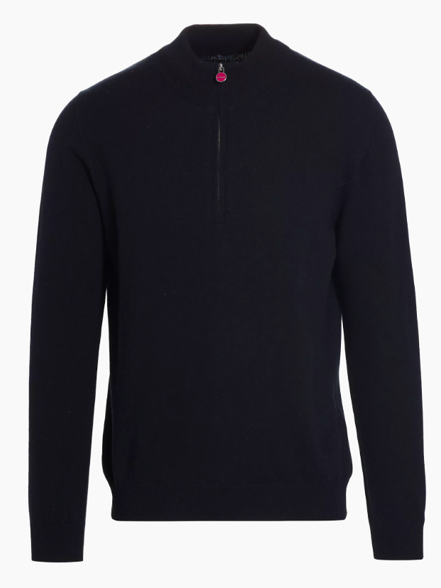 Kiton   Cashmere Quarter-Zip Sweater