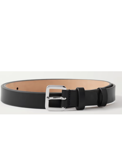 MR P. Black 2.5cm Leather Belt