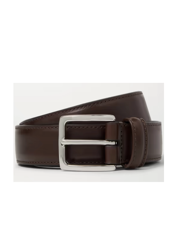 Anderson's 3cm Dark-Brown Leather Belt