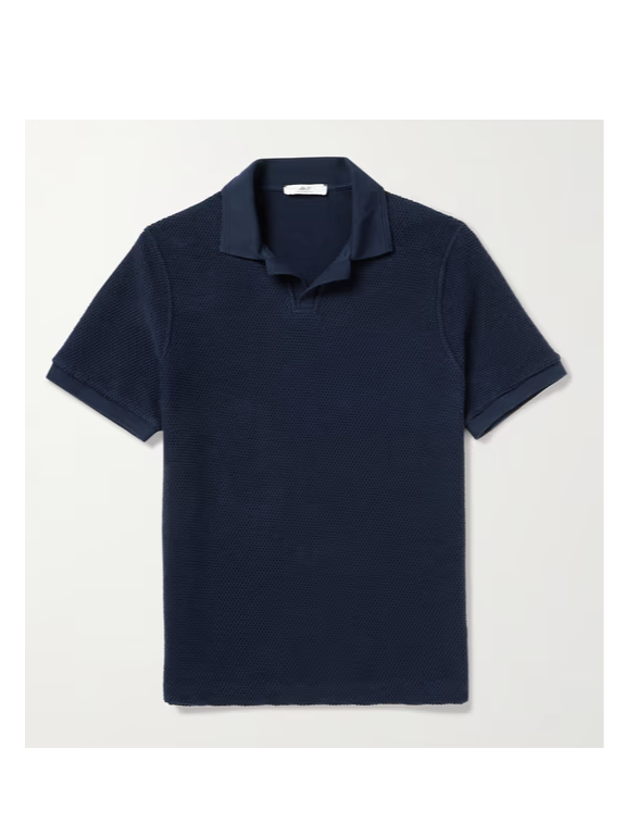MR P. Golf Textured-Knit Organic Cotton Polo Shirt