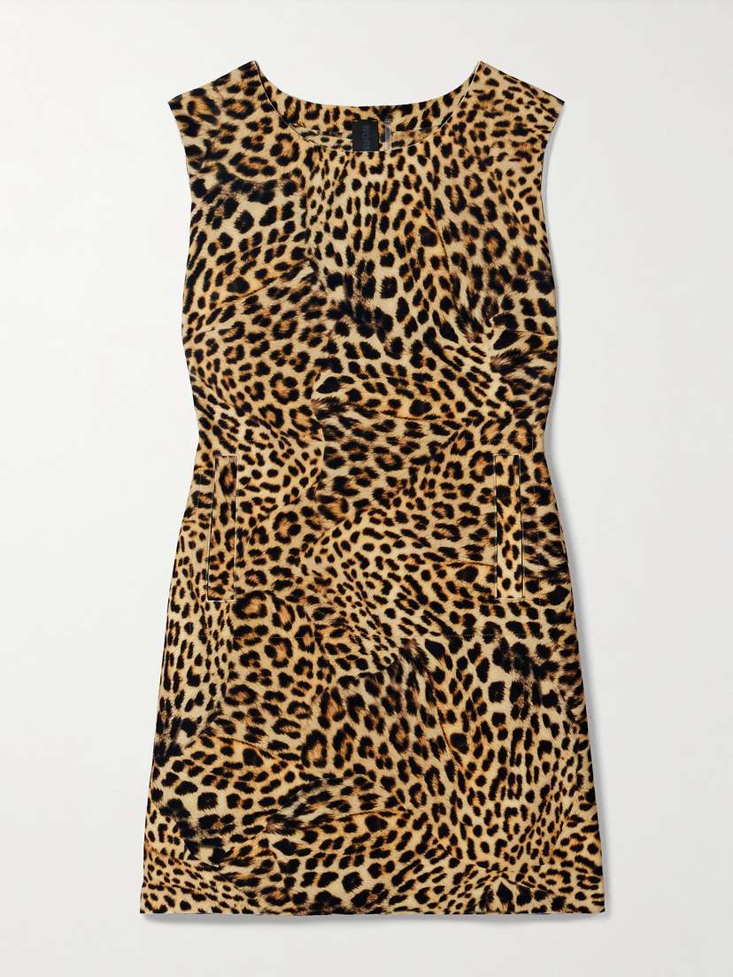 Norma Kamali Cheetah-print Stretch-jersey Mini Dress
