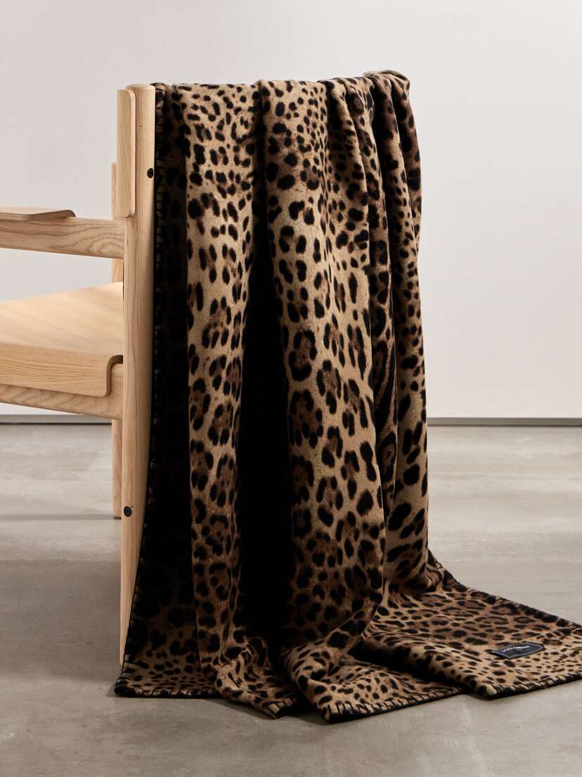 Dolce & Gabbana Leopard-print Wool And Silk-blend Blanket