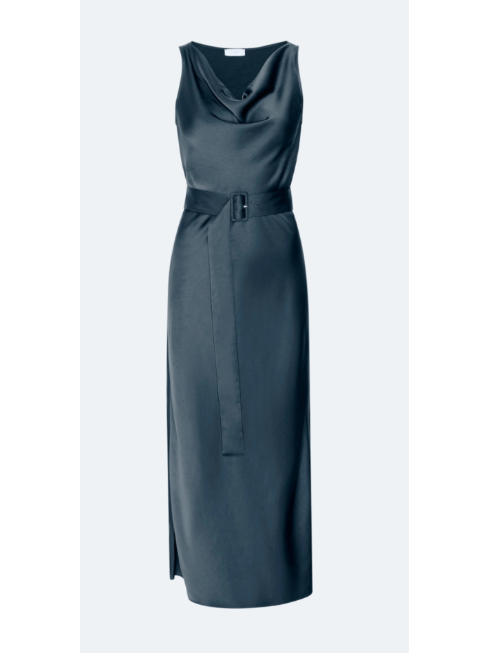 Lapointe Satin Bias Belted Dress