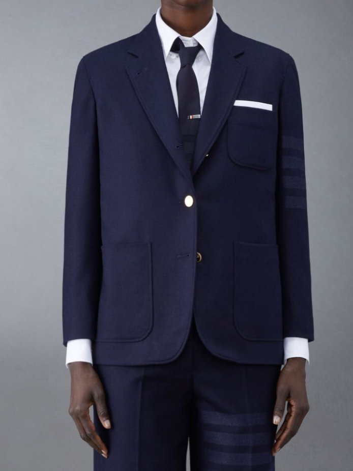 Thom Browne Flannel 4-Bar Sack Sport Coat