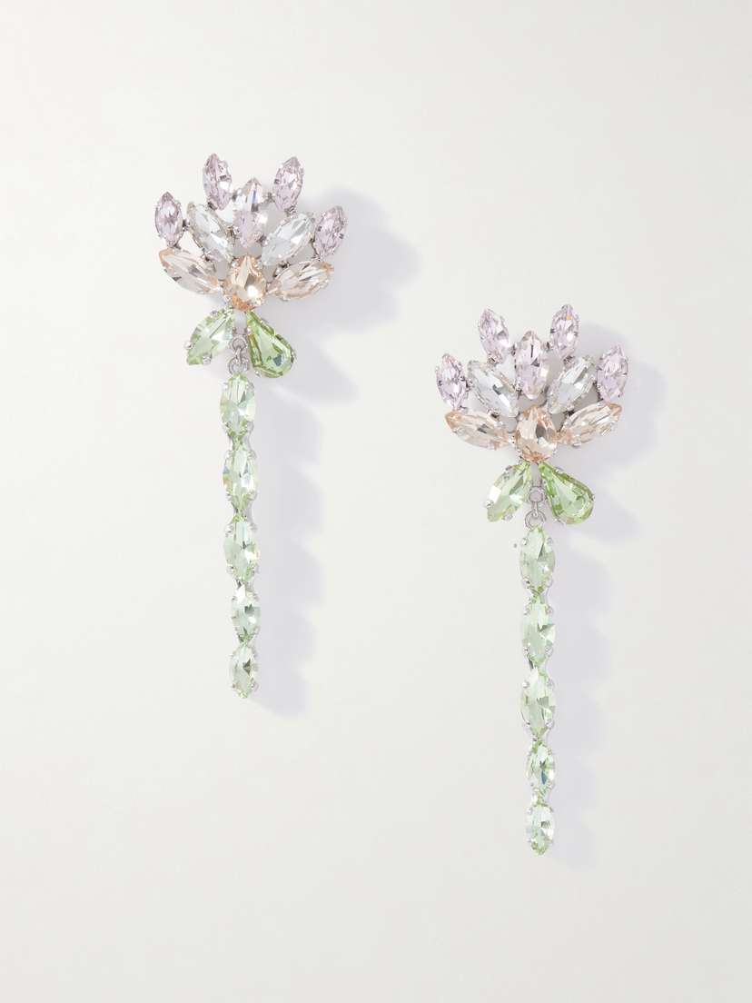 Simone Rocha Carnation Silver-tone Crystal Earrings