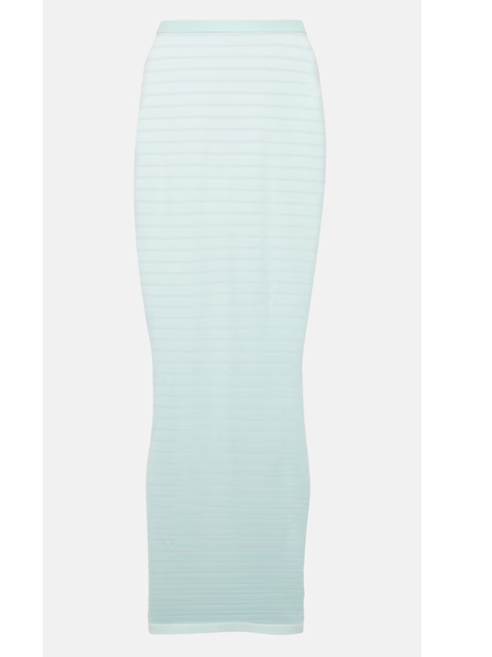 Alaïa Blue Striped maxi skirt