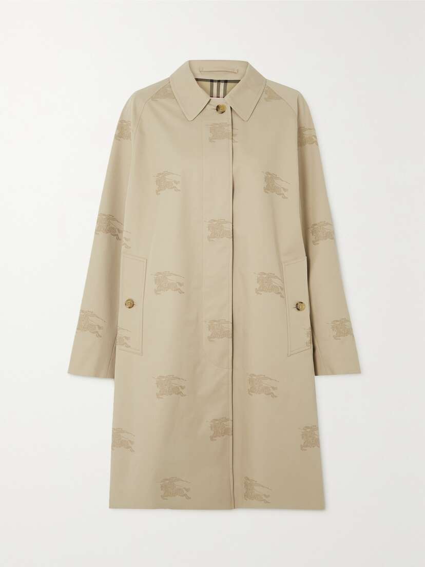 Burberry Cotton-garbadine Jacquard Trench Coat