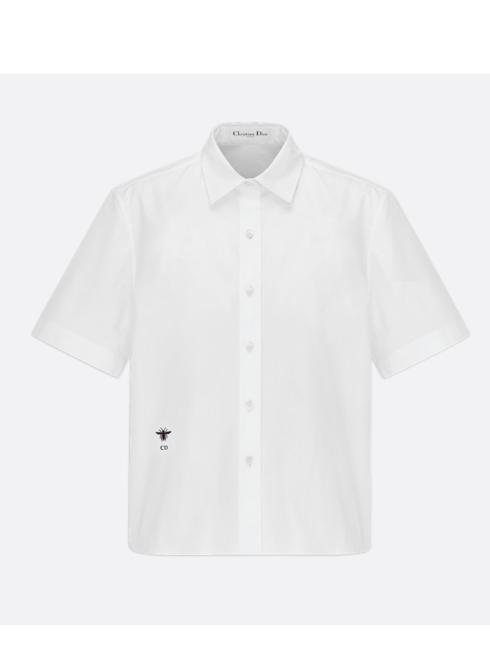 Dior Cropped Button-Up Blouse - Women's Clothing