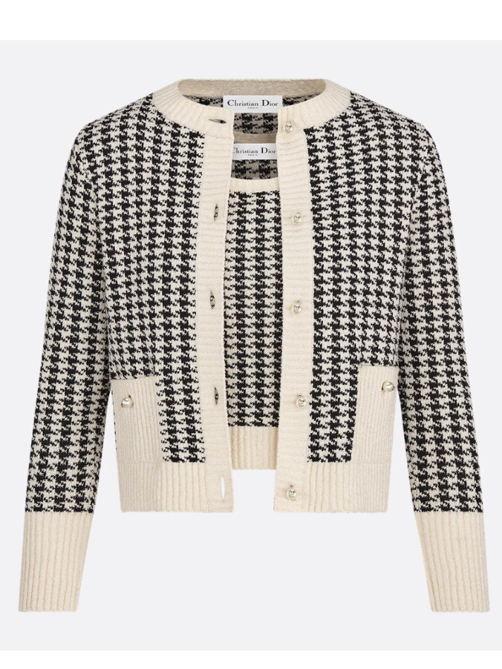 Dior Black and White Houndstooth Twinset