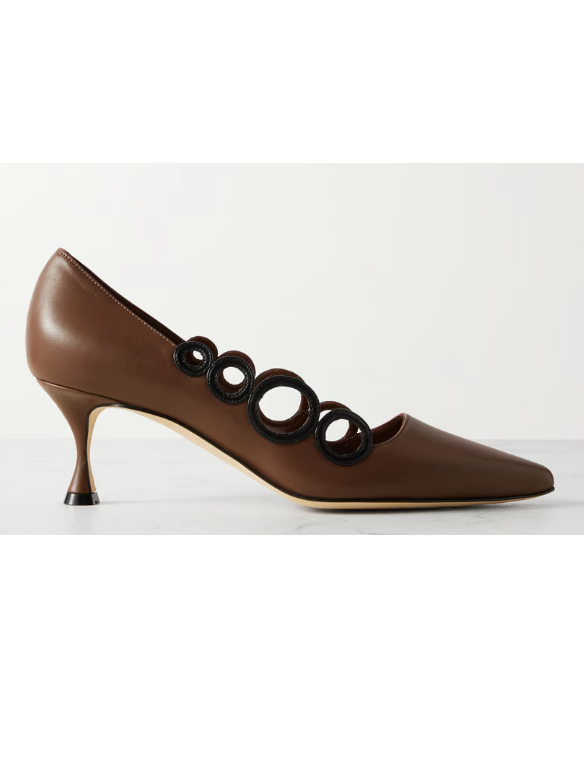 Manolo Blahnik Hokm 50 cutout leather pumps