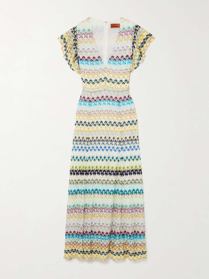 Missoni Ruffled Crochet-knit Maxi Dress